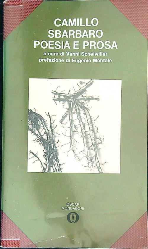 Poesia e prosa - Camillo Sbarbaro - copertina
