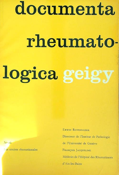 Documenta rheumatologica 16 - copertina