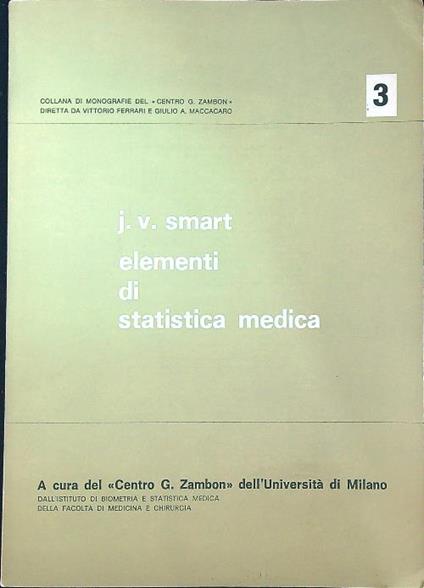 Elementi di statistica medica   - J.V. Smart - copertina