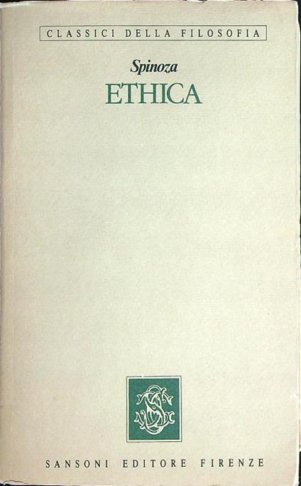 Etica   - Spinoza - copertina