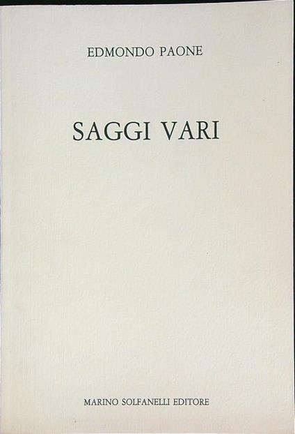 Saggi vari - Edmondo Paone - copertina