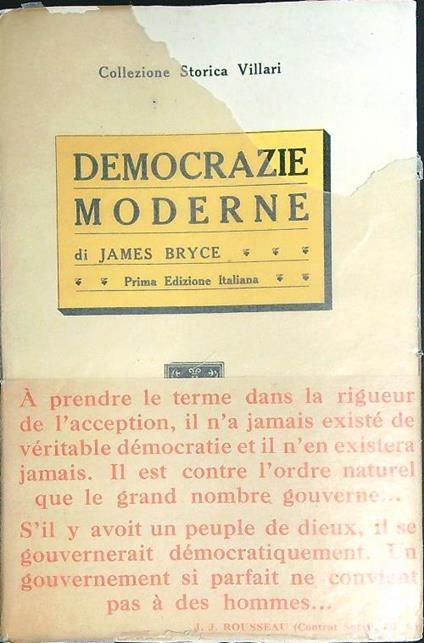 Democrazie moderne   - James Bryce - copertina