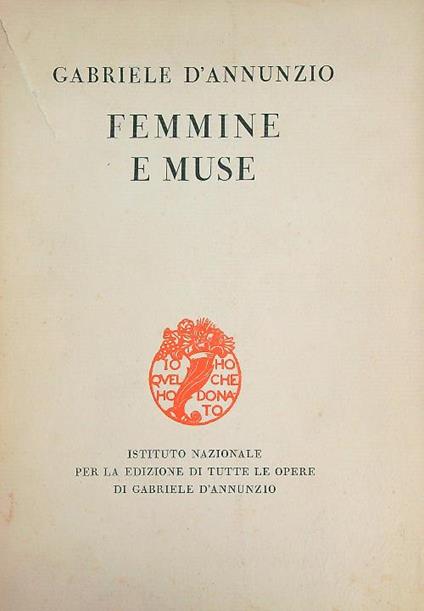 femmine e muse - Gabriele D'Annunzio - copertina