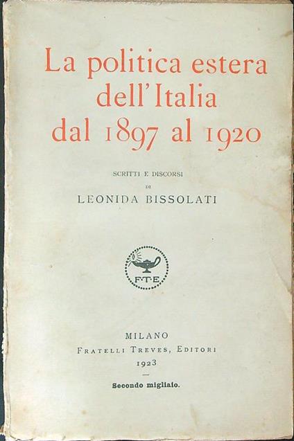 La  politica estera dell'Italia dal 1897 al 1920 - Leonida Bissolati - copertina