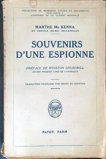 Souvenirs d'une espionne - Marthe Mc Kenna - copertina