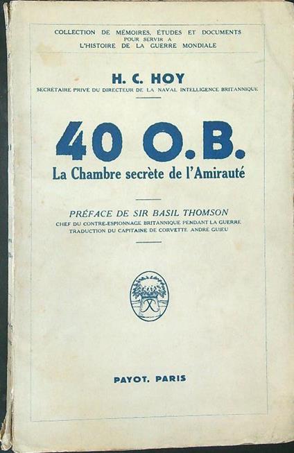 40 O. B. - H. C. Hoy - copertina