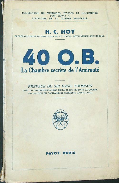 40 O. B. - H. C. Hoy - copertina