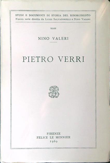 Pietro Verri - Nino Valeri - copertina