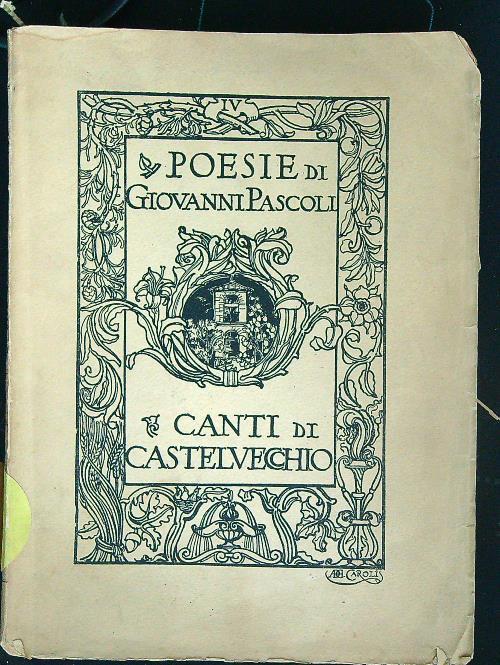 Canti di Castelvecchio - Giovanni Pascoli - copertina