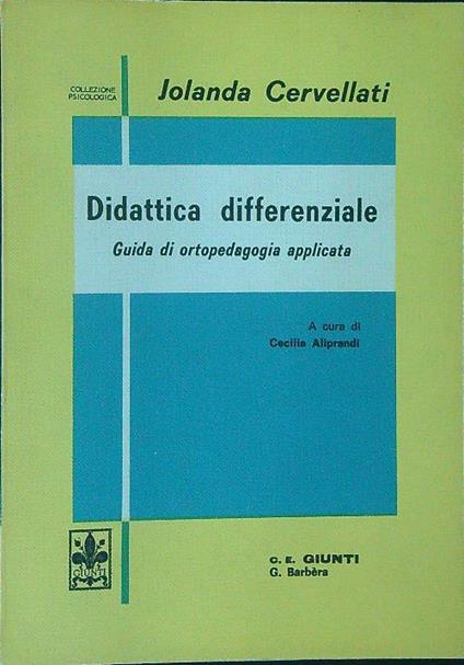Didattica differenziale - Jolanda Cervellati - copertina