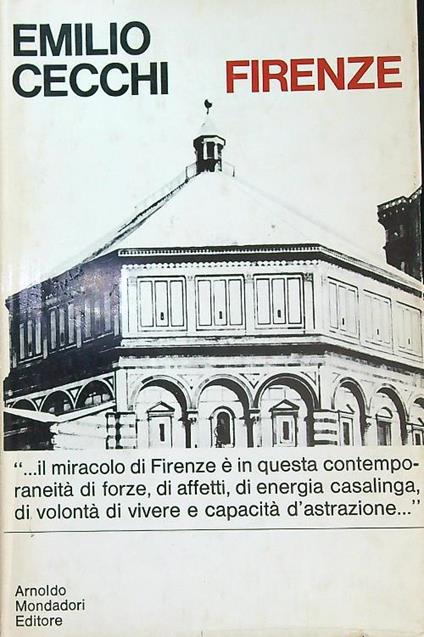 Firenze  - Emilio Cecchi - copertina