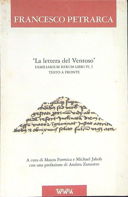 La  lettera del ventoso - Francesco Petrarca - copertina