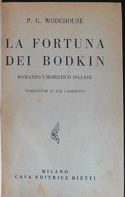 La  fortuna dei Bodkin - P. G. Wodehouse - copertina