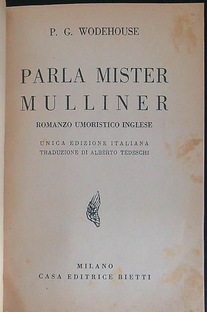 Parla mister Mulliner - P. G. Wodehouse - copertina