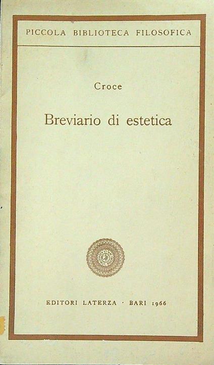Breviario di estetica - Croce - copertina