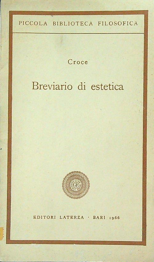 Breviario di estetica - Croce - copertina