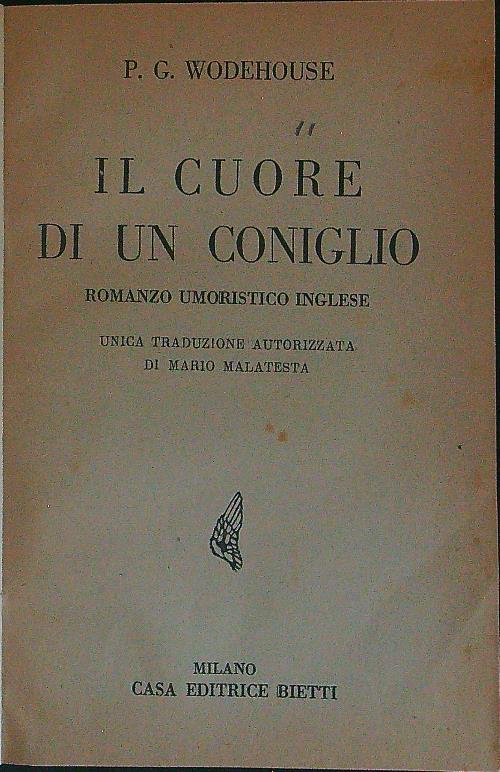 Il  cuore di un coniglio - P. G. Wodehouse - copertina