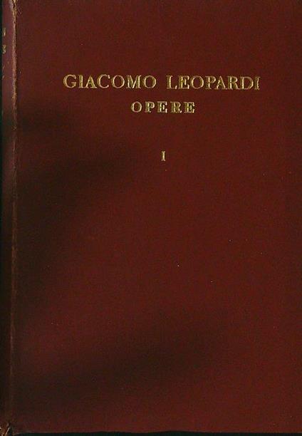 Opere I - Leopardi - copertina