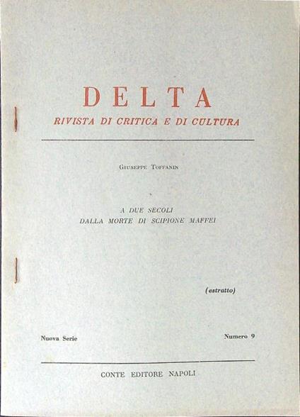 Delta - Estratto - Giuseppe Toffanin - copertina