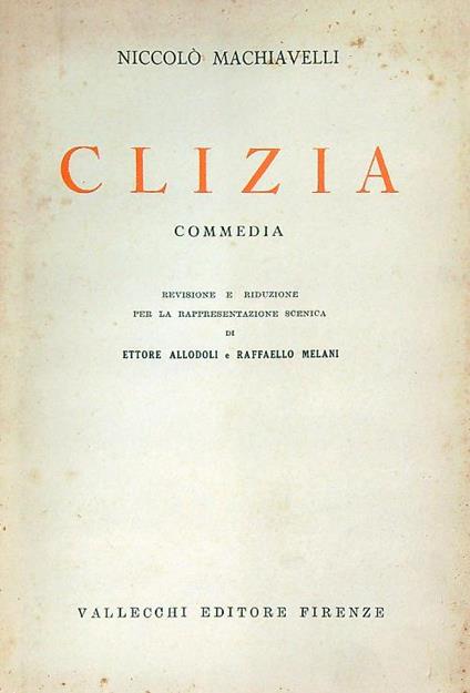Clizia  - Niccolo Machiavelli - copertina