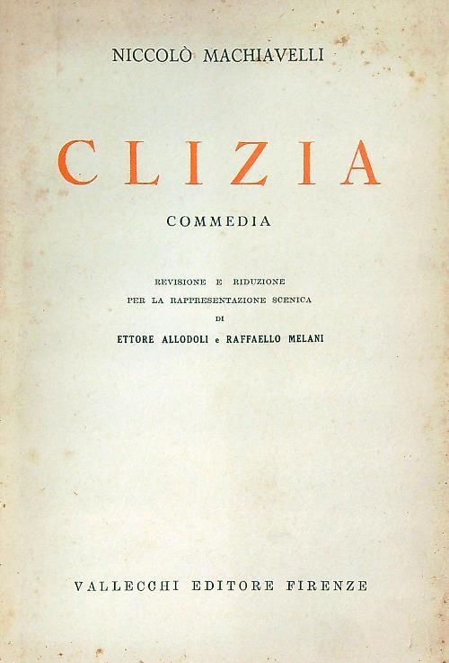Clizia  - Niccolo Machiavelli - copertina