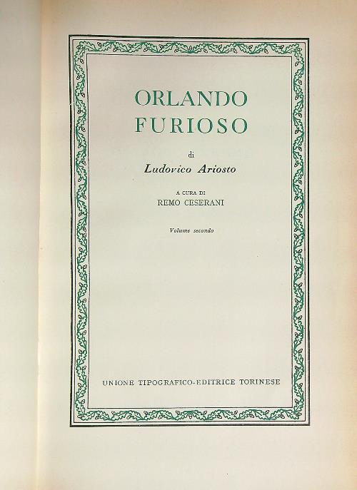 Orlando furioso vol 2 - Ariosto - copertina