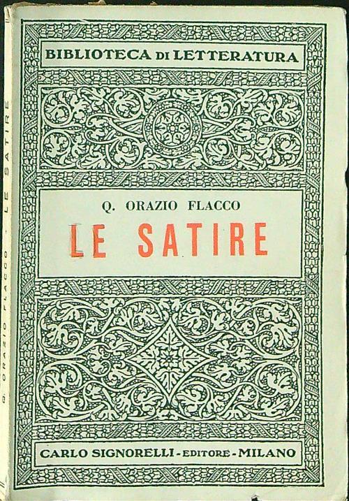 Le  satire - Q. Orazio Flacco - copertina