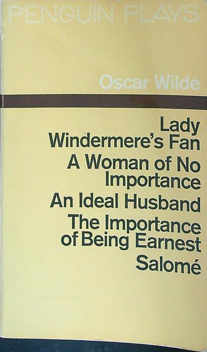 Plays - Oscar Wilde - copertina