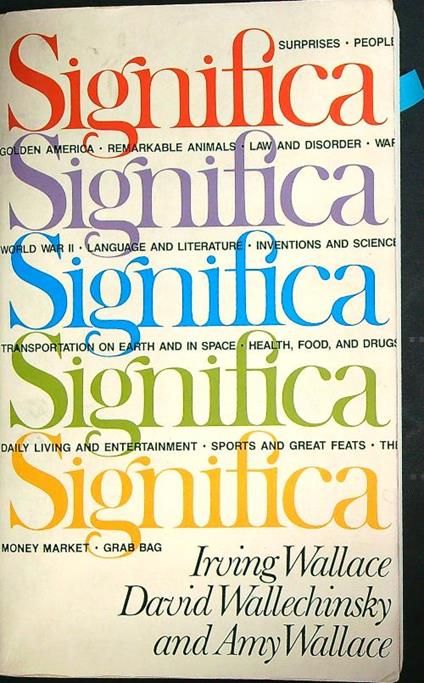 Significa   - Irving Wallace - copertina