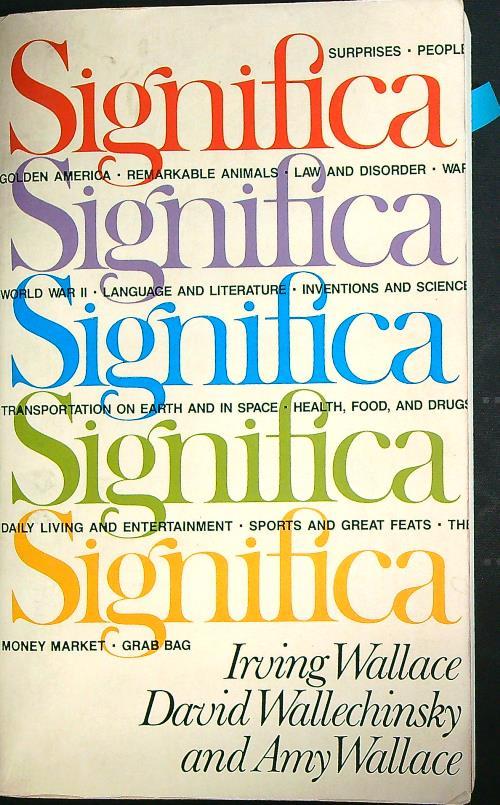Significa   - Irving Wallace - copertina