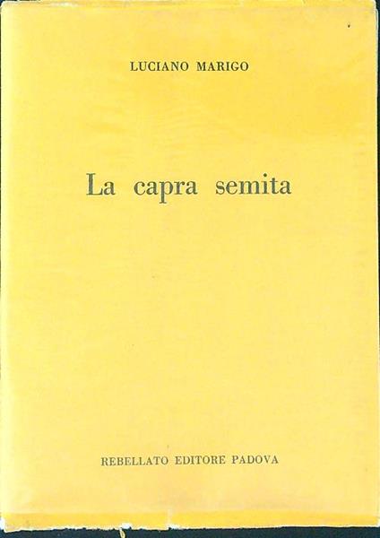La  capra semita - Luciano Marigo - copertina