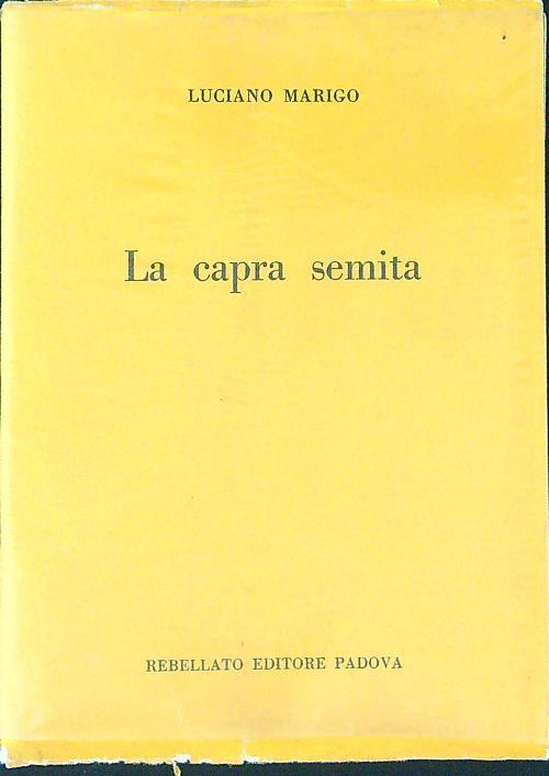 La  capra semita - Luciano Marigo - copertina