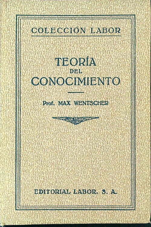 Teoría del conocimiento  - Max Wentscher - copertina