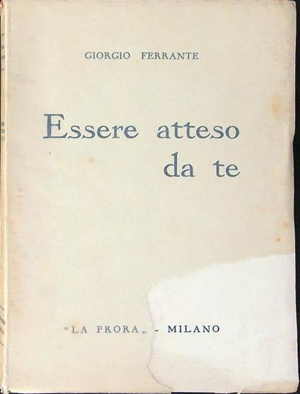 Essere atteso da te - Giorgio Ferrante - copertina