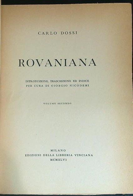 Rovaniana - Carlo Dossi - copertina