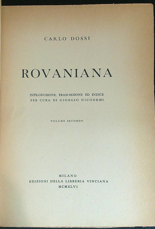 Rovaniana - Carlo Dossi - copertina