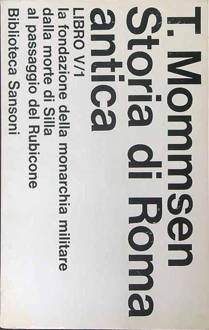 Storia di Roma antica Libro V/1 - T. Mommsen - copertina