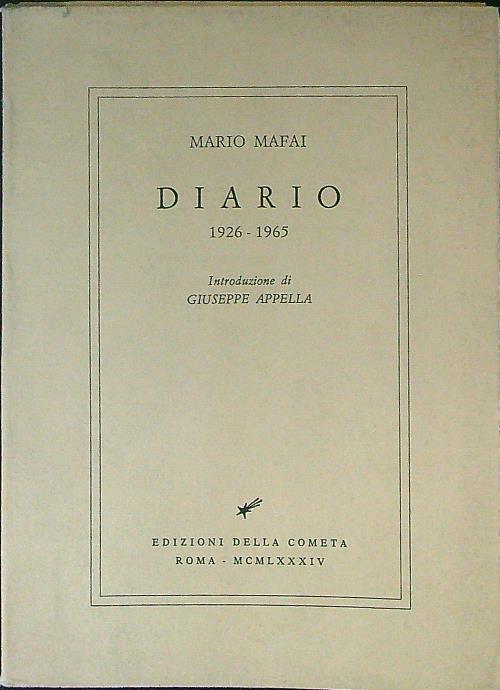 Diario 1926 - 1965 - Mario Mafai - copertina