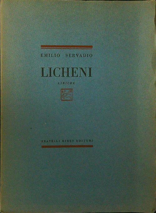 Licheni - Emilio Servadio - copertina