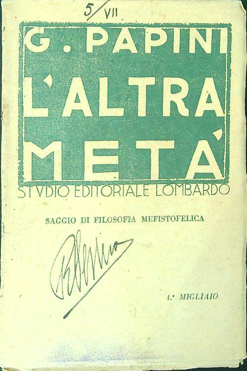 L' altra metà - G. Papini - copertina