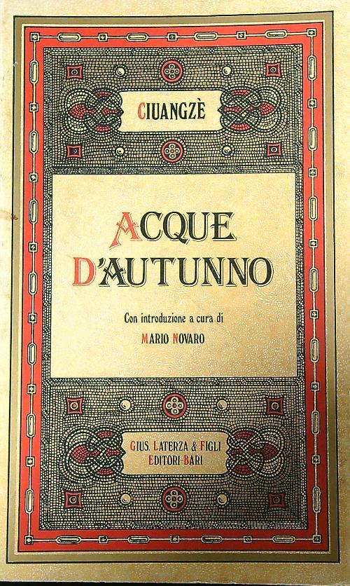 Acque d'autunno  - Ciuangzè - copertina