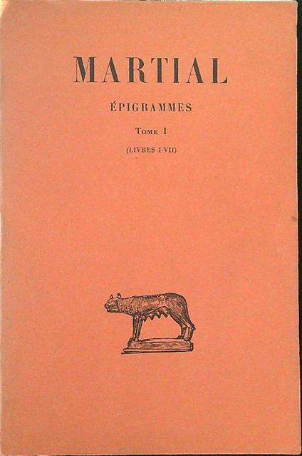 Martial Epigrammes Tome I - copertina
