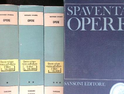 Opere 3 vv - Bertrando Spaventa - copertina