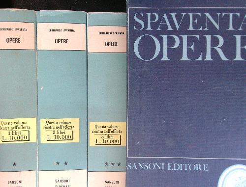 Opere 3 vv - Bertrando Spaventa - copertina