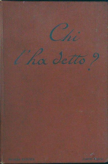 Chi l'ha detto? - Giuseppe Fumagalli - copertina