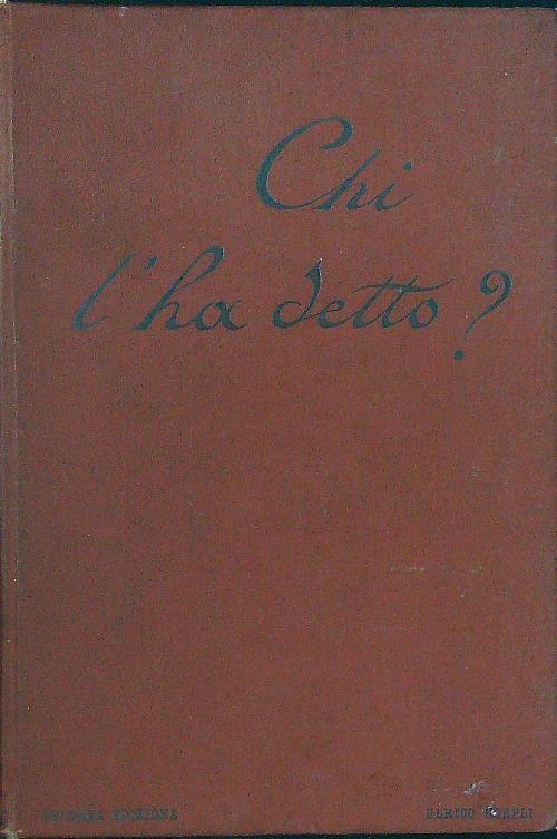 Chi l'ha detto? - Giuseppe Fumagalli - copertina