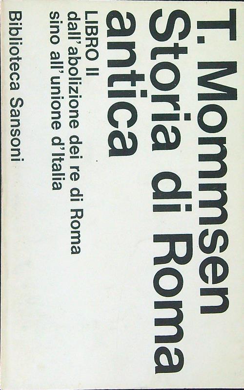 Storia di Roma antica Libro II - T. Mommsen - copertina