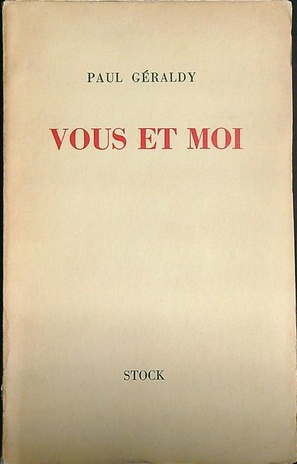 Toi et Moi - Paul Géraldy - copertina