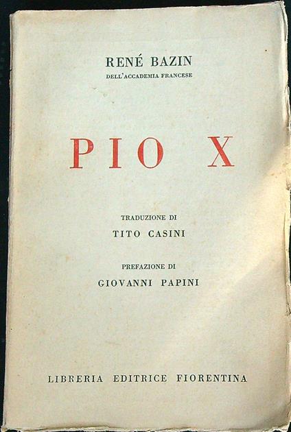 Pio X  - René Bazin - copertina