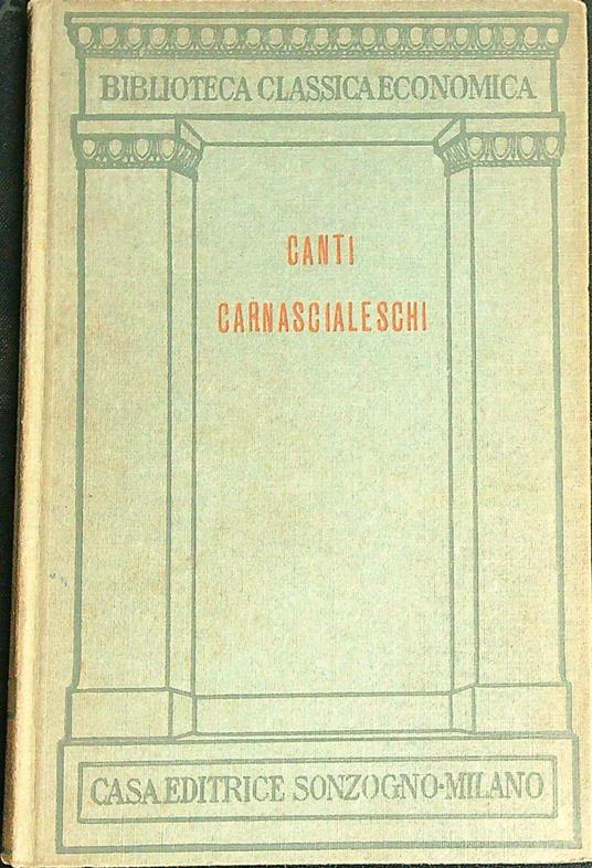 Canti carnascialeschi  - copertina